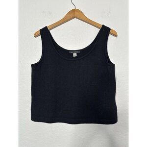 St. John Pullover Black Knit Cropped Tank Top Women’s Size S Made in USA